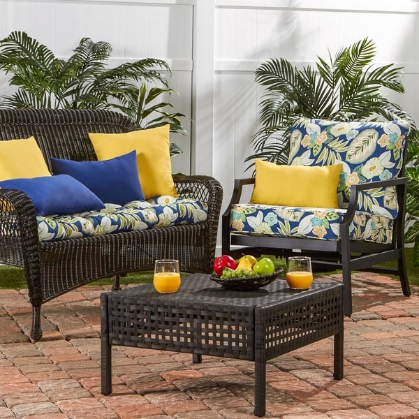 Outdoor bench cushions online and pillows