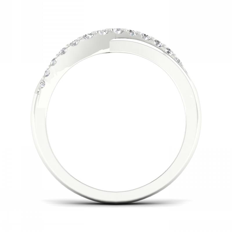 De Couer 10k Gold 1/5ct TDW Diamond Cross Over Promise Ring