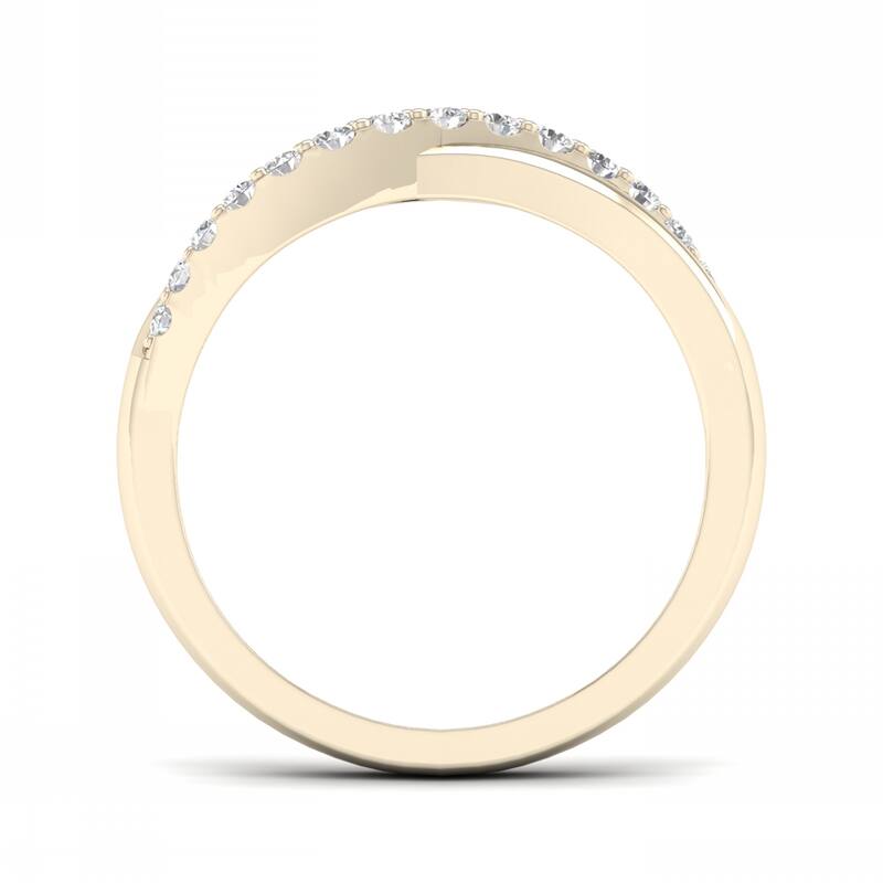 De Couer 10k Gold 1/5ct TDW Diamond Cross Over Promise Ring