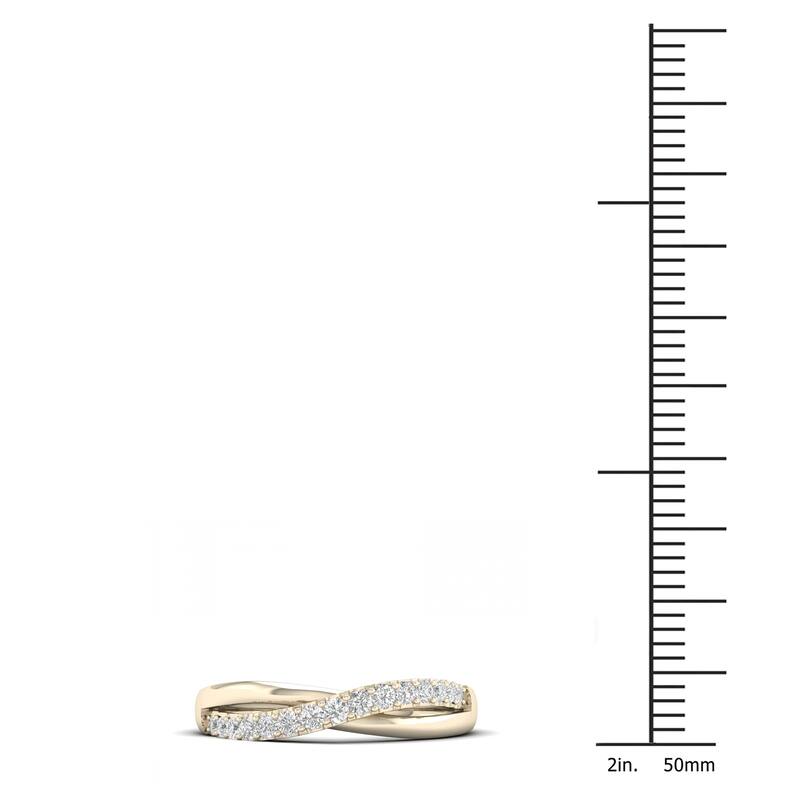 De Couer 10k Gold 1/5ct TDW Diamond Cross Over Promise Ring