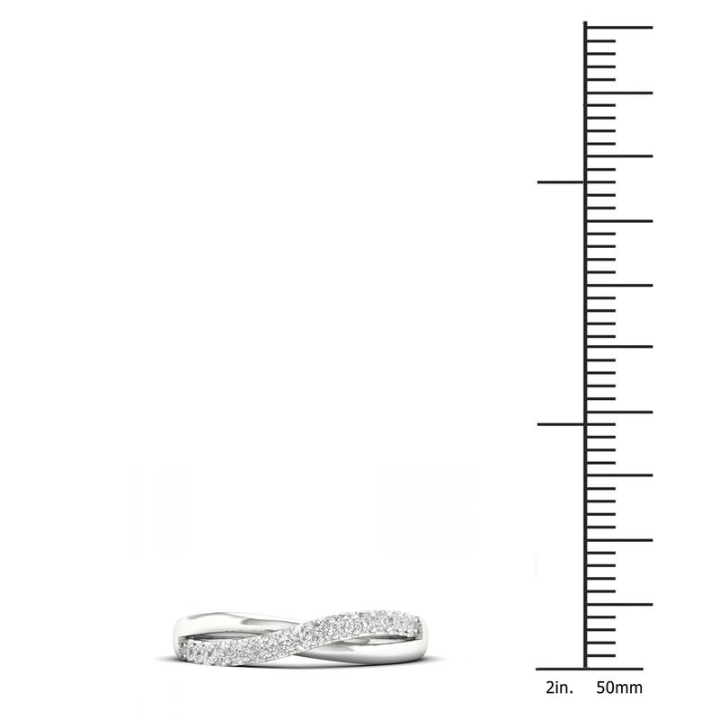 De Couer 10k Gold 1/5ct TDW Diamond Cross Over Promise Ring