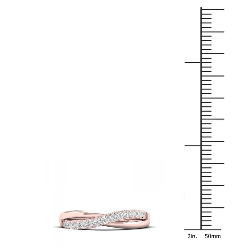 De Couer 10k Gold 1/5ct TDW Diamond Cross Over Promise Ring