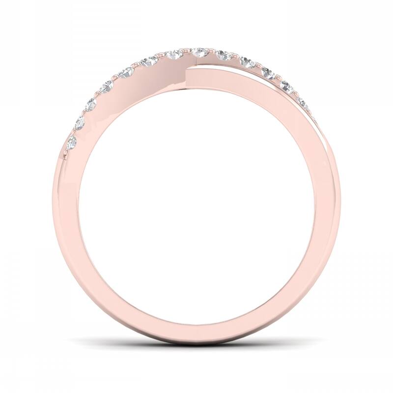 De Couer 10k Gold 1/5ct TDW Diamond Cross Over Promise Ring