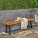 preview thumbnail 1 of 8, Raphael Outdoor Acacia Wood Bench by Christopher Knight Home - Black