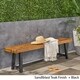 preview thumbnail 2 of 8, Raphael Outdoor Acacia Wood Bench by Christopher Knight Home - Black