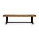 preview thumbnail 9 of 8, Raphael Outdoor Acacia Wood Bench by Christopher Knight Home - Black sandblast teak