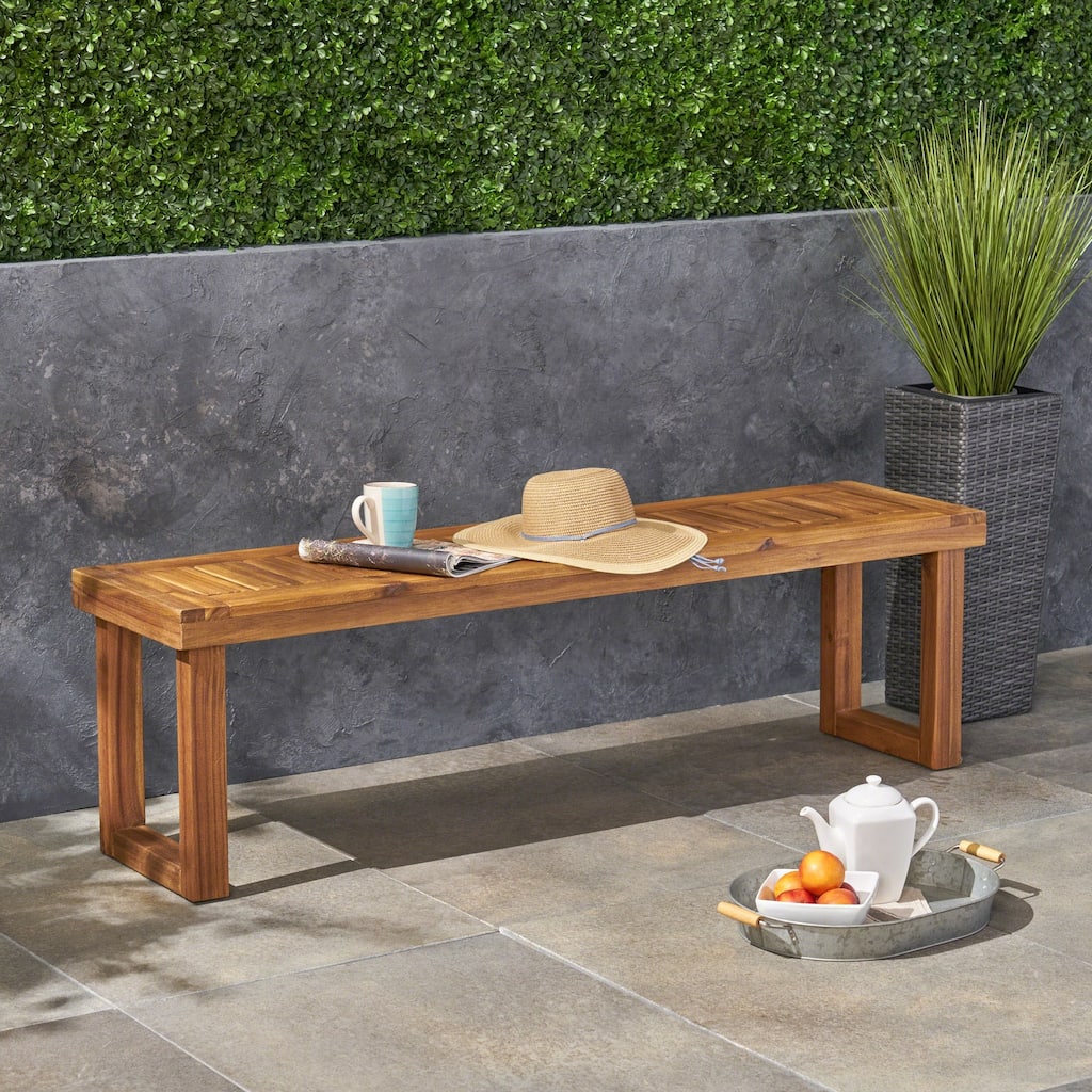 Nestor Outdoor Acacia Wood Bench by Christopher Knight Home