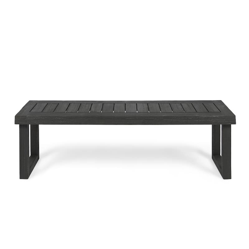 Nestor Outdoor Acacia Wood Bench by Christopher Knight Home - sandblast dark grey