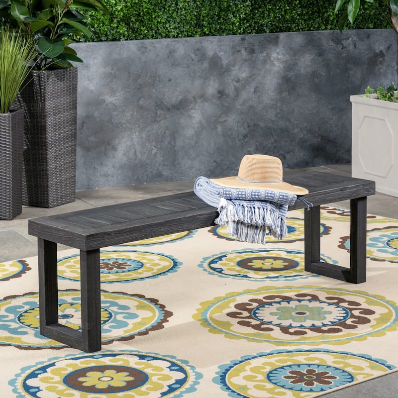 Nestor Outdoor Acacia Wood Bench by Christopher Knight Home