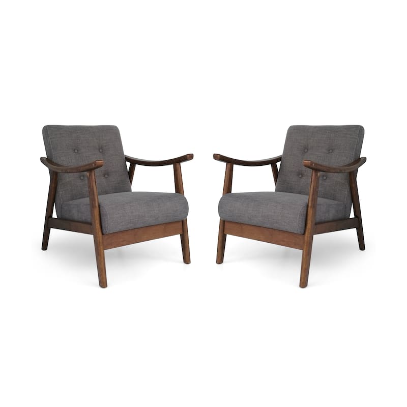 Chabani Mid-Century Modern Accent Chairs (Set of 2) by Christopher Knight Home - Dark Gray