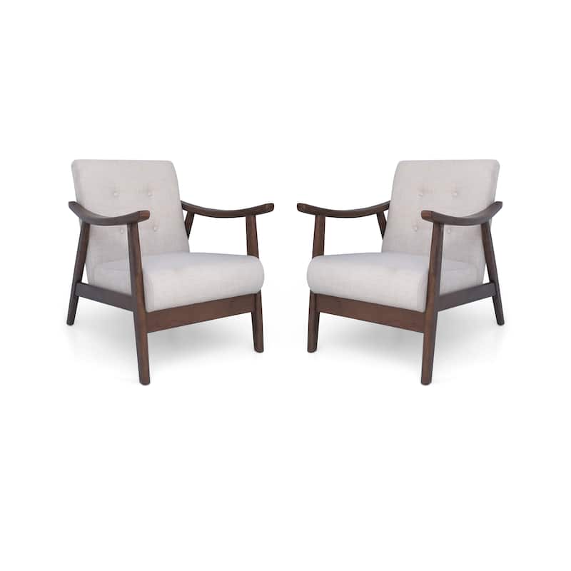 Chabani Mid-Century Modern Accent Chairs (Set of 2) by Christopher Knight Home - beige