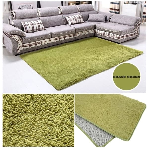 Shop Fluffy Rugs Living Room Carpet Anti Skid Shaggy Area Rug Floor Mat 2 6x5 3 Grass Green Overstock 22727909