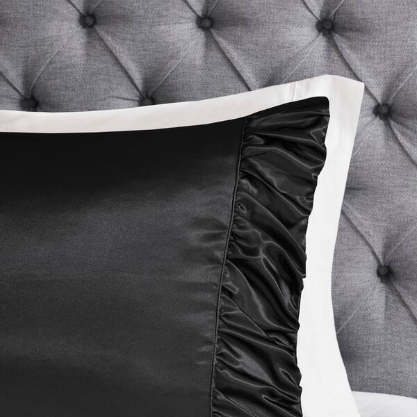 Shop Madison Park Shelby Black 4 Piece Silky Satin Comforter Set
