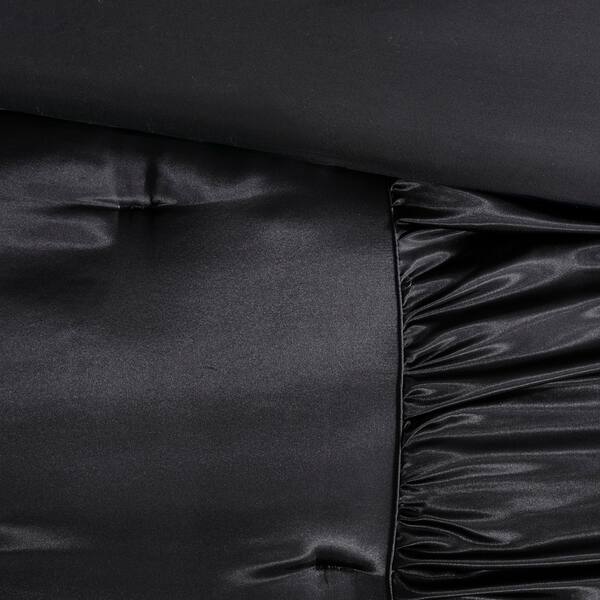 Shop Madison Park Shelby Black 4 Piece Silky Satin Comforter Set