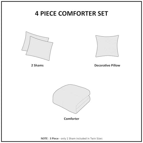 Shop Madison Park Shelby Black 4 Piece Silky Satin Comforter Set