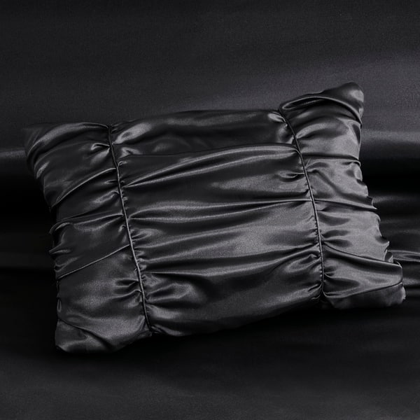 Shop Madison Park Shelby Black 4 Piece Silky Satin Comforter Set