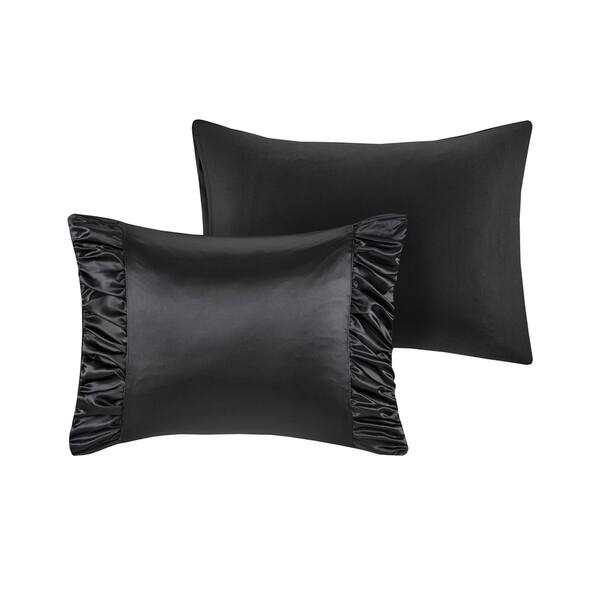 Shop Madison Park Shelby Black 4 Piece Silky Satin Comforter Set