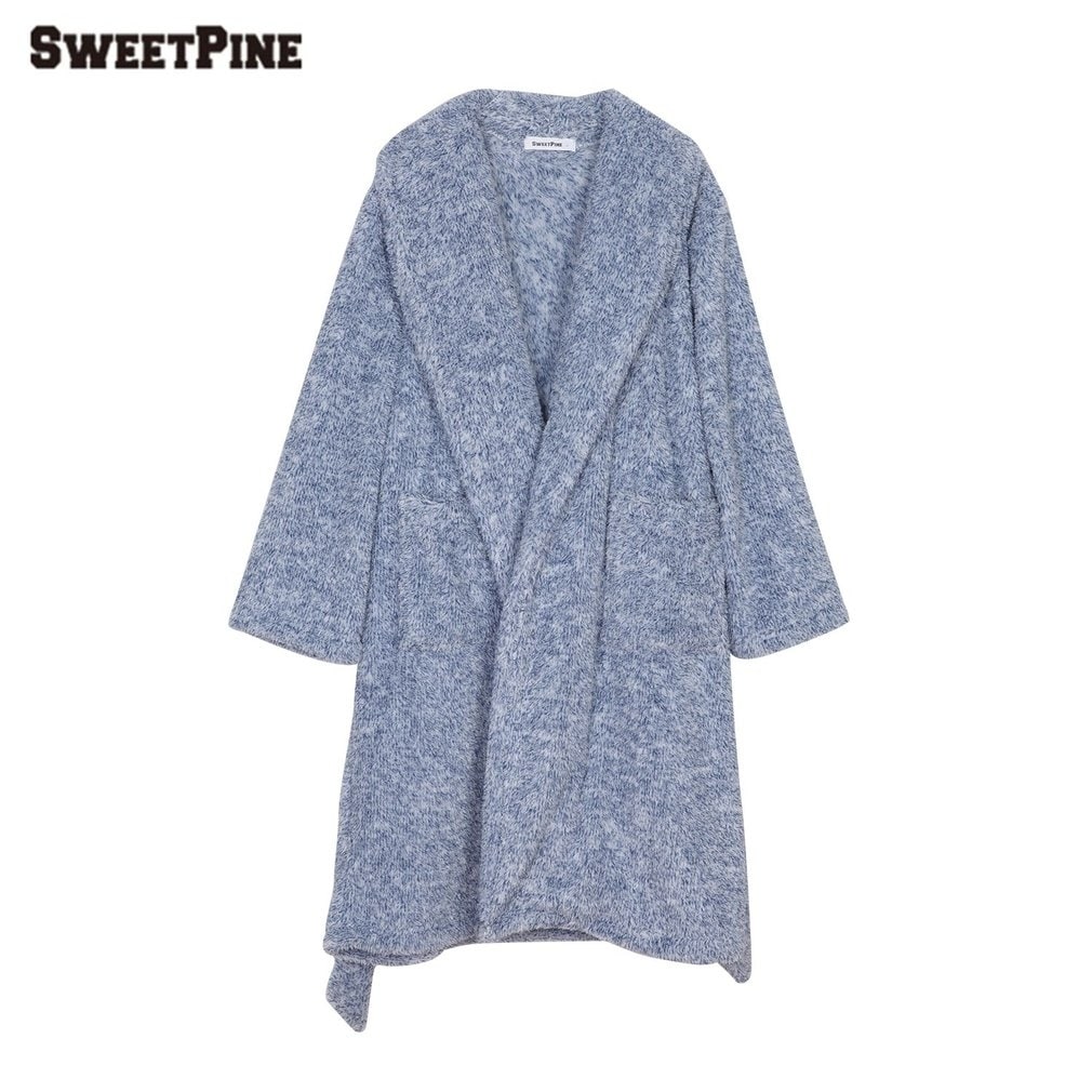 Rrive Men Flannel Thick Nightgown Robe Kimono Belted Shawl Collar Bathrobe