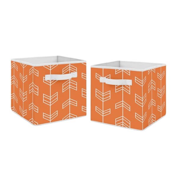 Sweet Jojo Designs Orange Arrow Collection Foldable Fabric Storage Cube