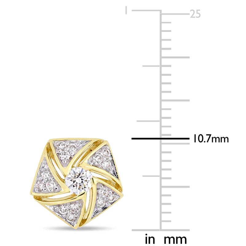 Miadora 14k Yellow Gold 1/2ct TDW Diamond Swirl Stud Earrings