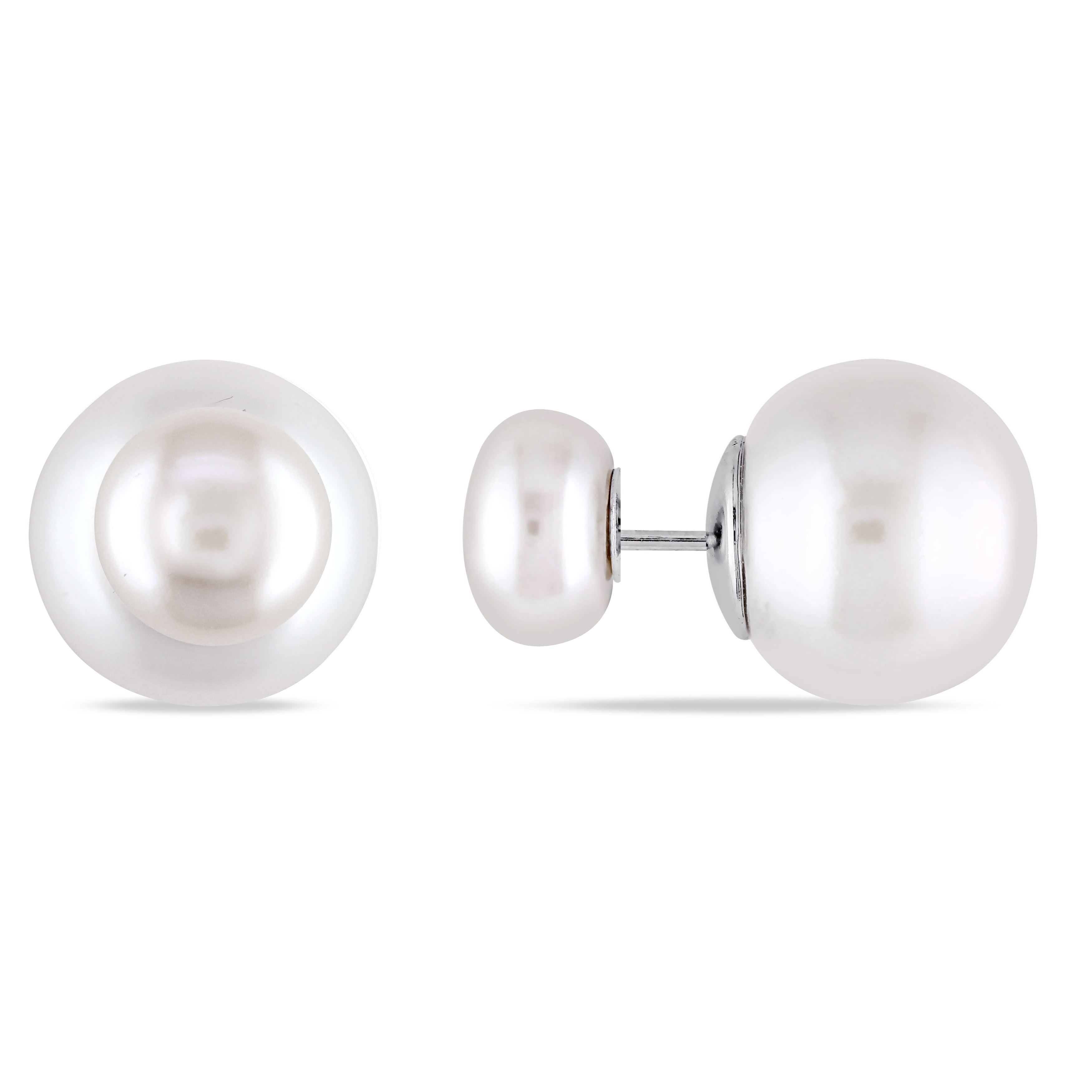 Miadora Sterling Silver Cultured Freshwater Pearl Stud Earrings (8-13mm)