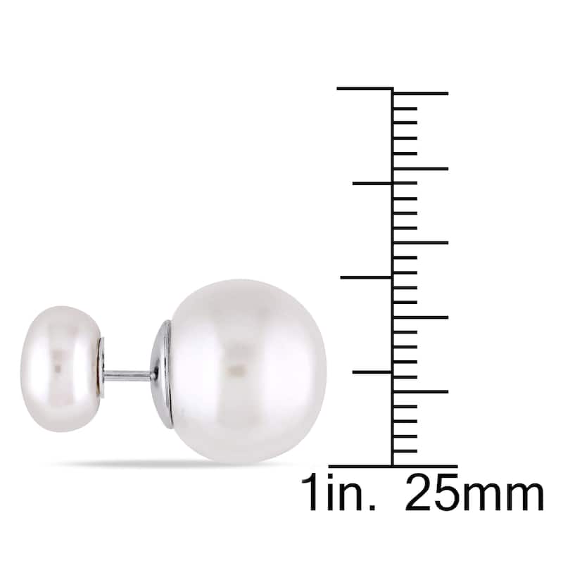 Miadora Sterling Silver Cultured Freshwater Pearl Stud Earrings (8-13mm)
