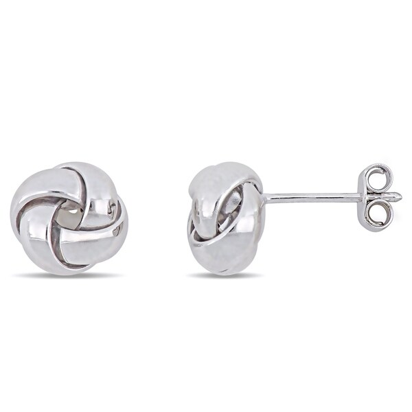 Miadora 10k White Gold Love Knot Stud Earrings On Free Miadora 10k White Gold Love Knot Stud Earrings
