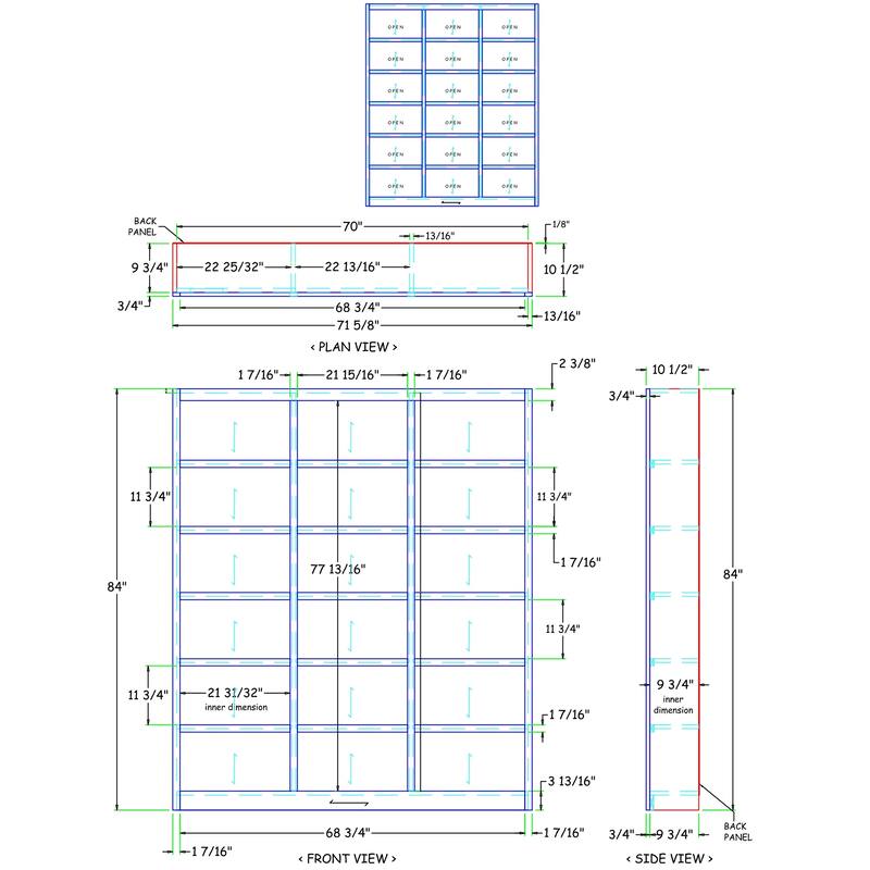 Concepts in Wood 72 x 84 Wall Storage Unit
