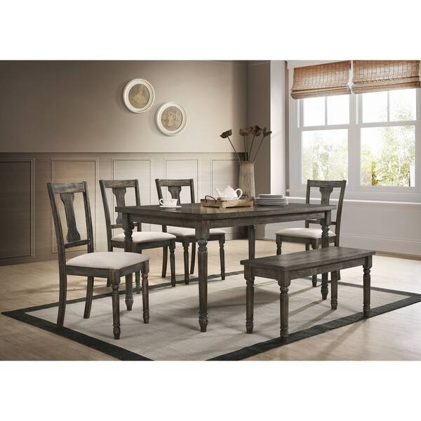 Shop Ashton 6 Piece Wood Dining Set Table Four Chairs Bench