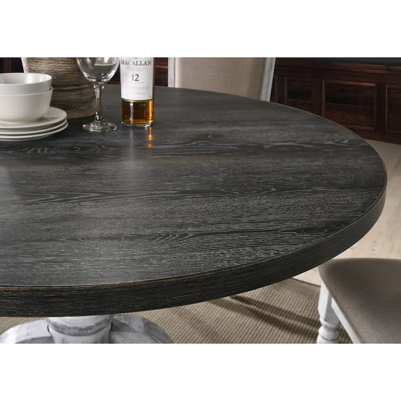 Roundhill Furniture Iris Round Pedestal Wood Dining Table