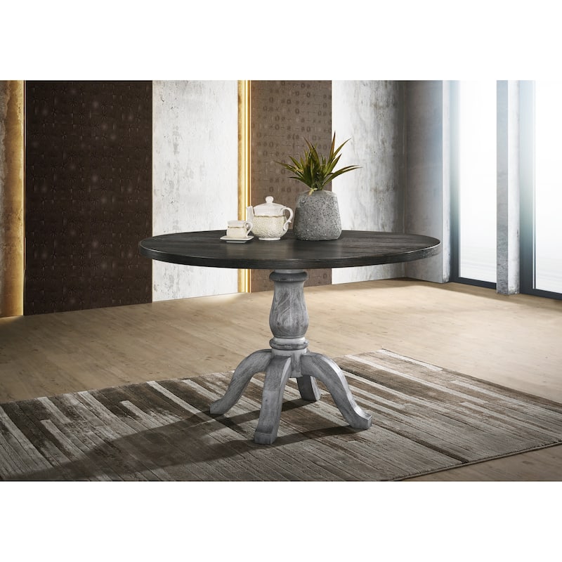 Roundhill Furniture Iris Round Pedestal Wood Dining Table