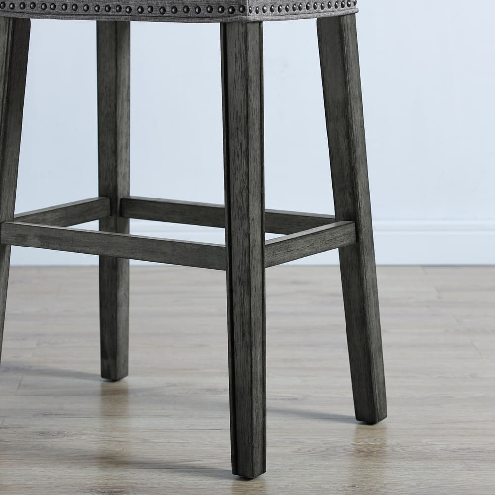 The Gray Barn Overlook Upholstered Backless Bar Stool (Set of 2) On