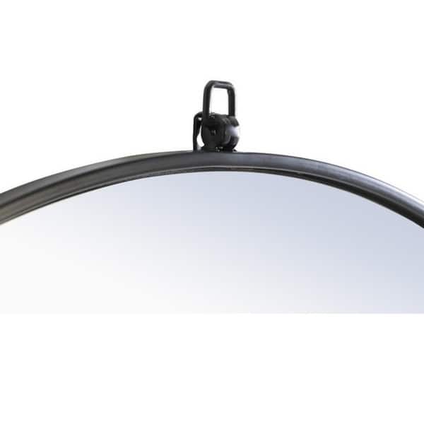 Strick & Bolton Patti Metal 28-inch Round Mirror with Decorative Hook