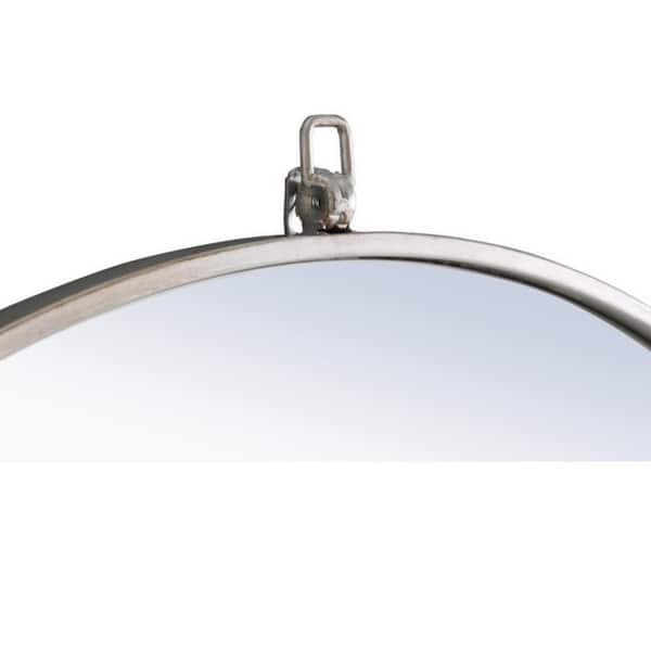 Strick & Bolton Patti Metal 28-inch Round Mirror with Decorative Hook