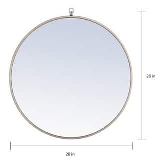 Strick & Bolton Patti Metal 28-inch Round Mirror with Decorative Hook