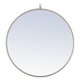 preview thumbnail 7 of 9, Strick & Bolton Patti Metal 28-inch Round Mirror with Decorative Hook Silver - Silver