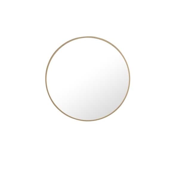 Strick & Bolton Prine 24-inch Metal Frame Round Mirror - Brass - N/A
