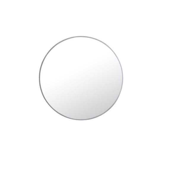 Strick & Bolton Prine 24-inch Metal Frame Round Mirror - Silver - Silver