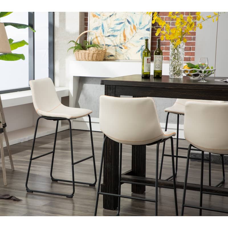 Roundhill Furniture Bronco Antique Wood Finished Bar Dining Set: Table and Four Bar Stools