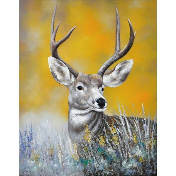 Shop Sunrise Buck Hand Painted Canvas Wall Decor Multi Color
