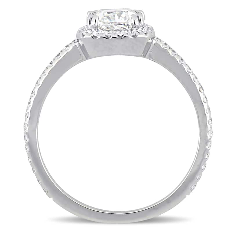 Miadora 14k White Gold 1 1/3ct TDW Certified Diamond Halo Engagement Ring (GIA)