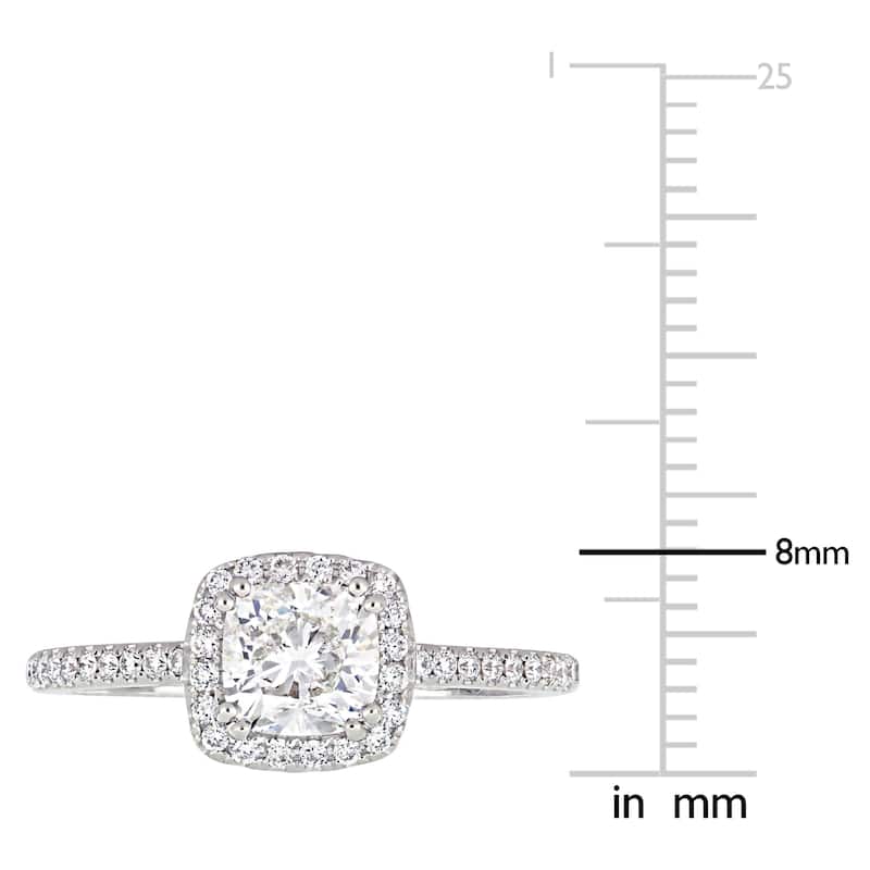 Miadora 14k White Gold 1 1/3ct TDW Certified Diamond Halo Engagement Ring (GIA)