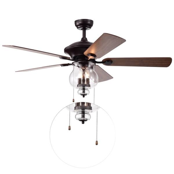Shop Topher 52 Inch 5 Blade Antique Bronze Lighted Ceiling Fans