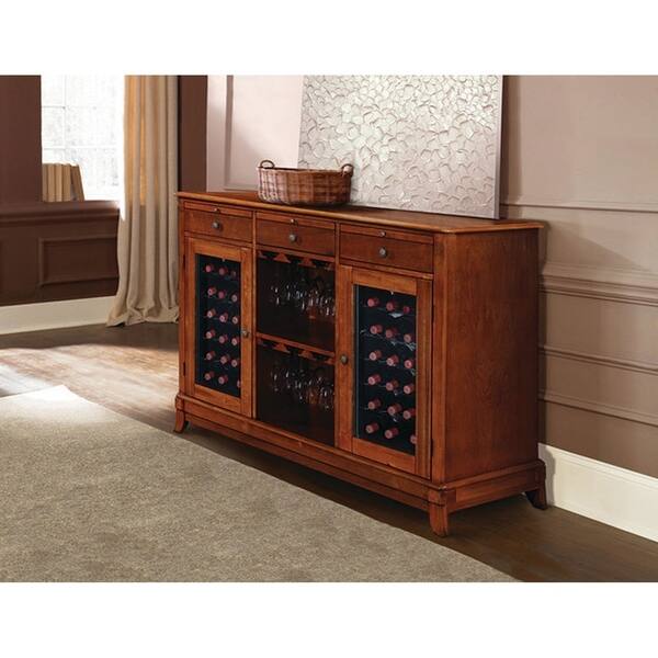 Shop Vinotemp Cava 38 Bottle Wine Storage Credenza Red Mahogany