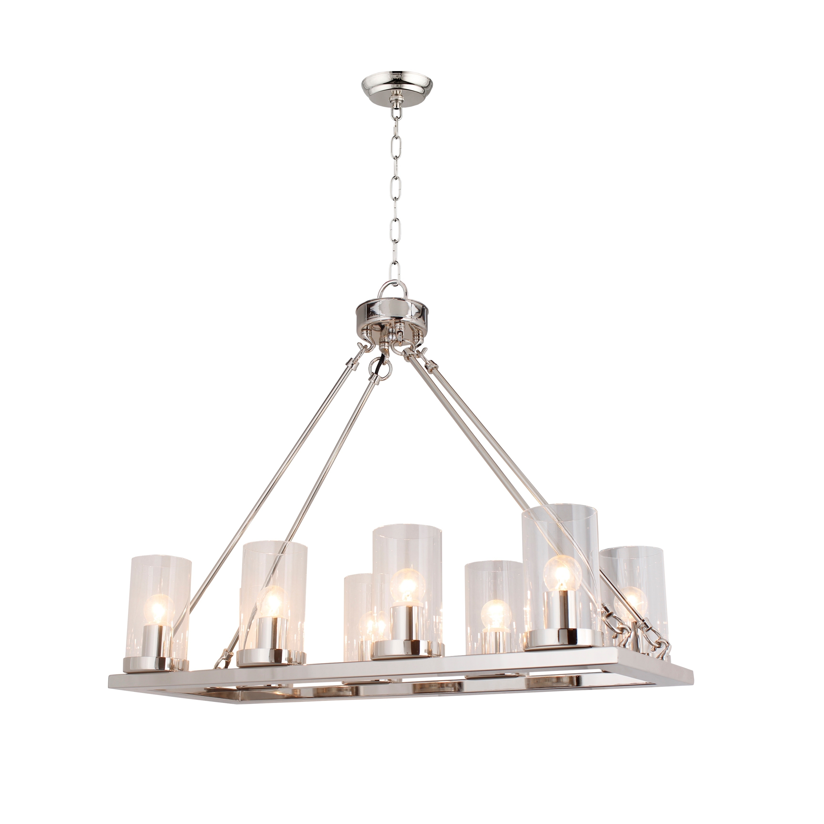 8 Light Candle Style Chandelier with Clear Glass shade in Nickel - Chandeliers For Bedrooms by Overstock.com