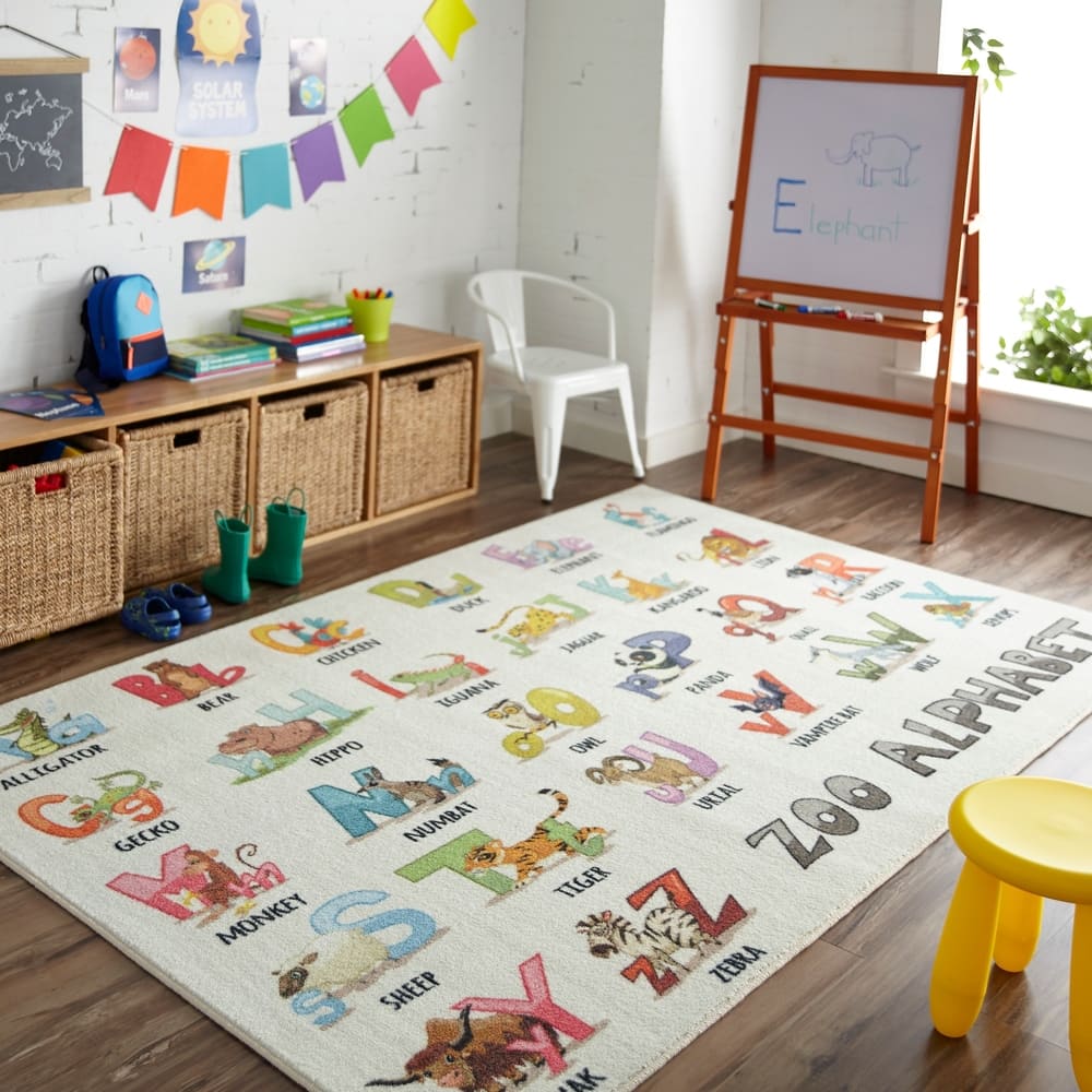 Mohawk Home Alphabet Zoo Kids Area Rug