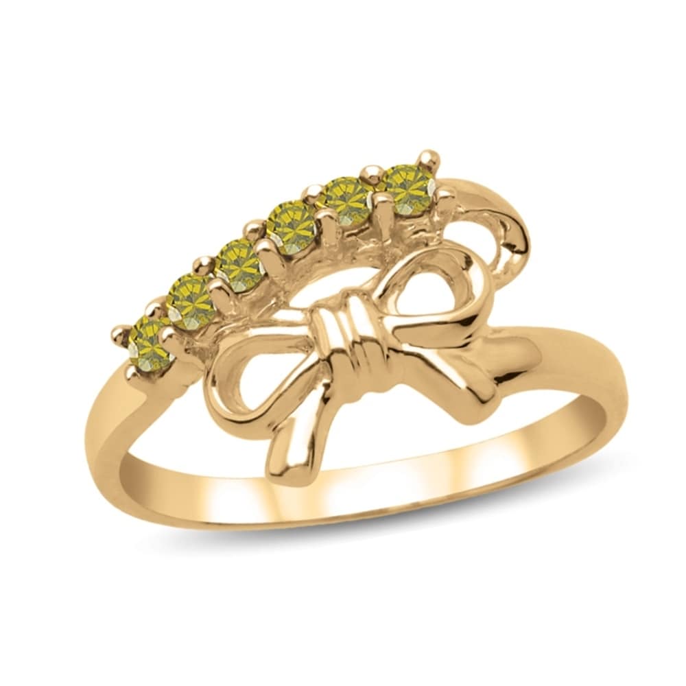 10K Yellow Gold Genuine Birthstone Ring