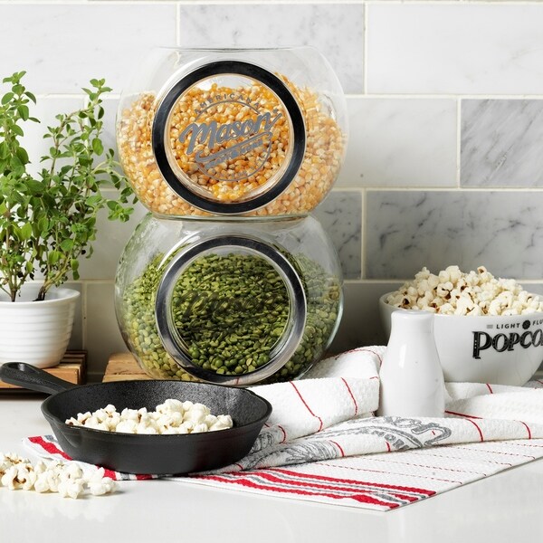 2pc 2.2L Mason Glass Tilted Canister Set - Bed Bath & Beyond