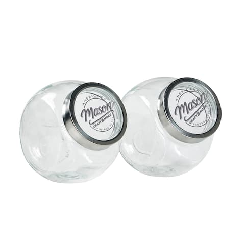 2pc 2.2L Mason Glass Tilted Canister Set