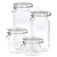 4pc Mason Glass Clamp Jar Set